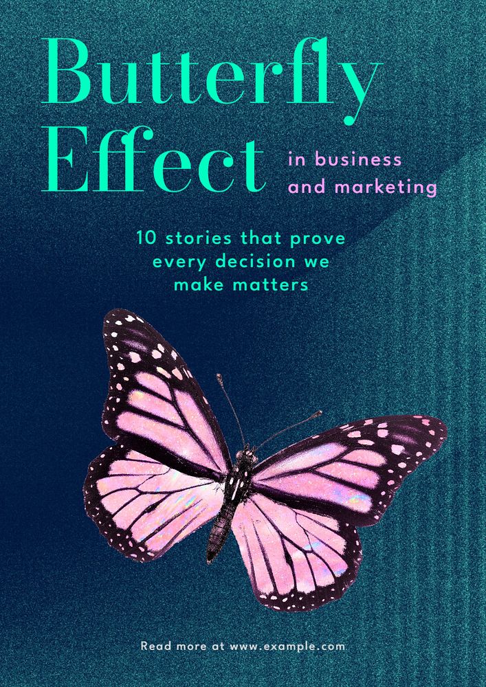 Butterfly effect poster template, editable text and design