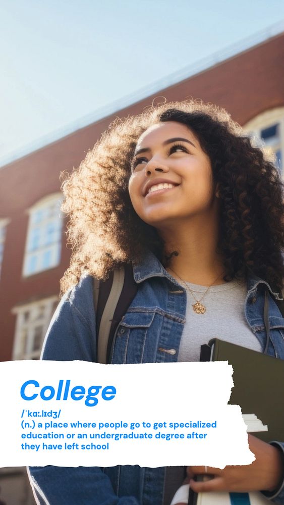 College Instagram story template, editable text