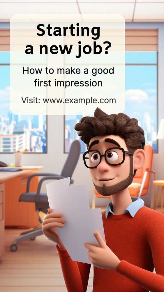 New job Instagram story template, editable text