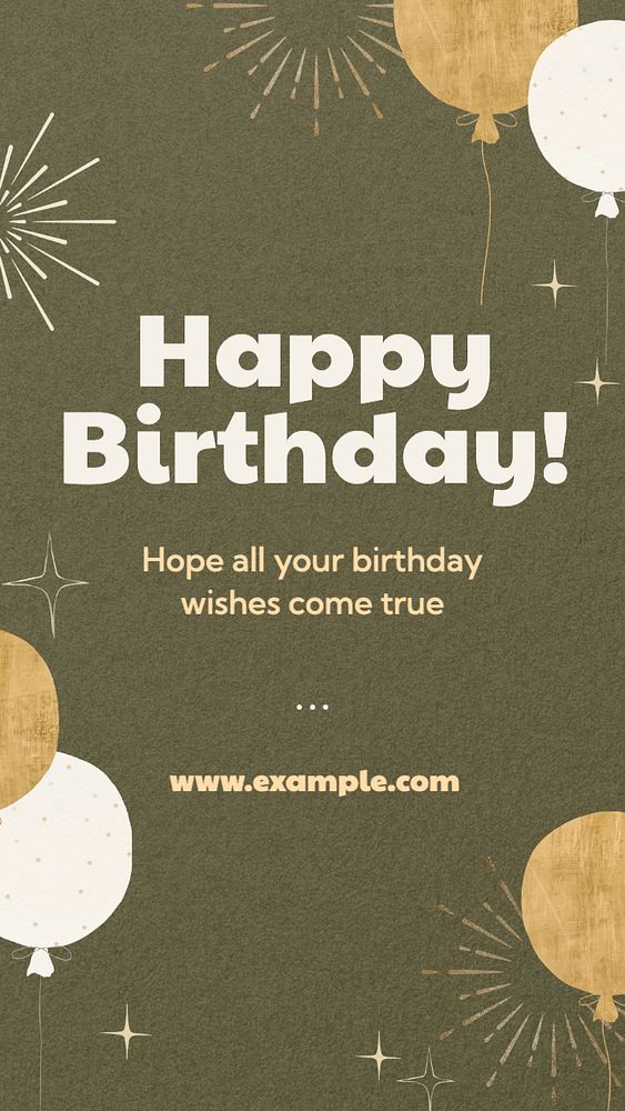 Happy birthday Instagram story template, editable text