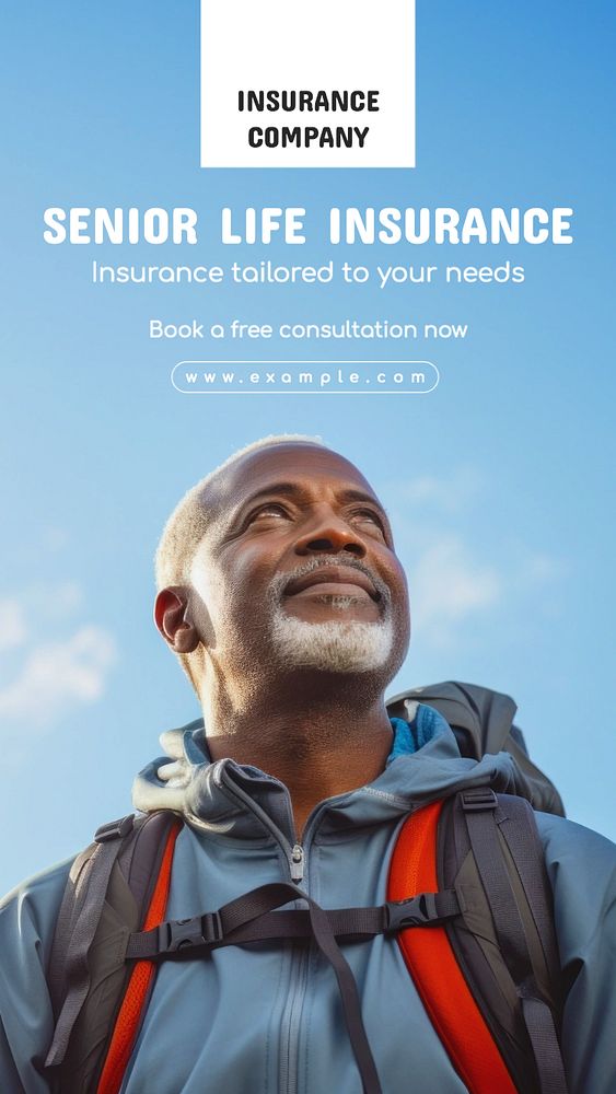 Senior insurance Instagram story template, editable text