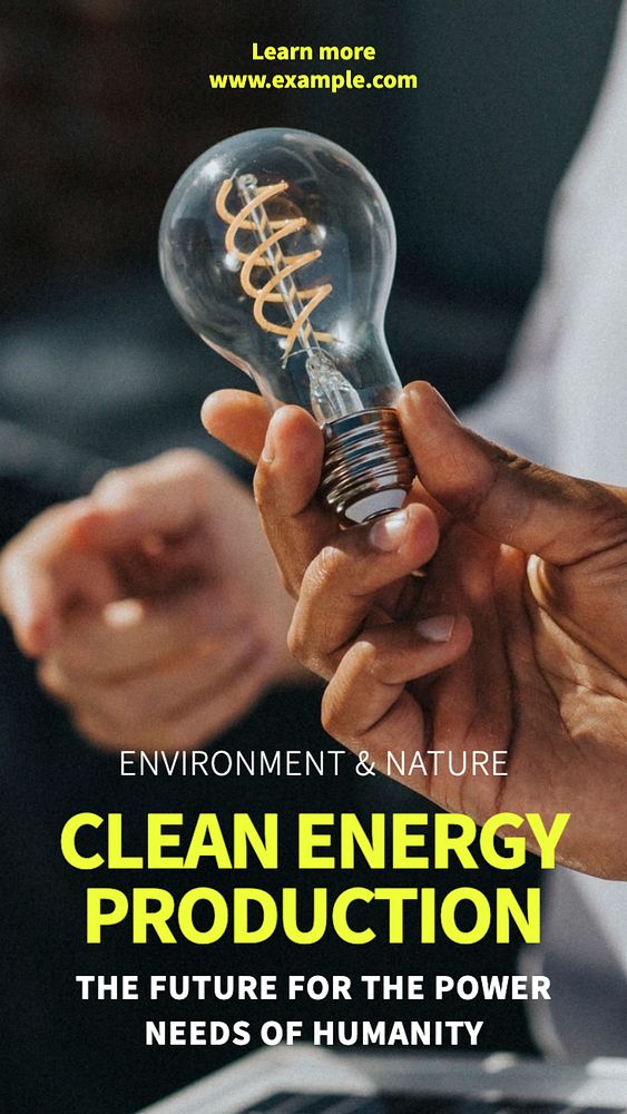 Clean energy Instagram story template, editable text