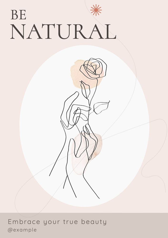 Natural beauty poster template, editable text and design