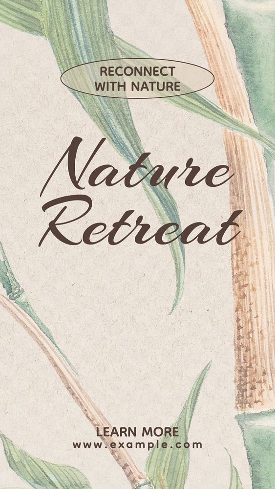 Nature retreat Instagram story template, editable text