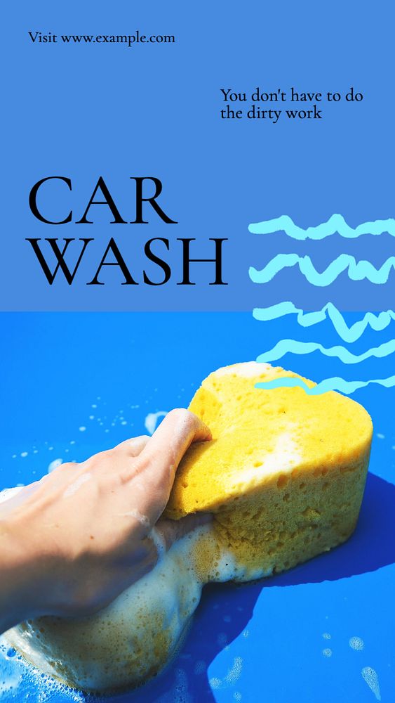 Car wash Facebook story template, editable design