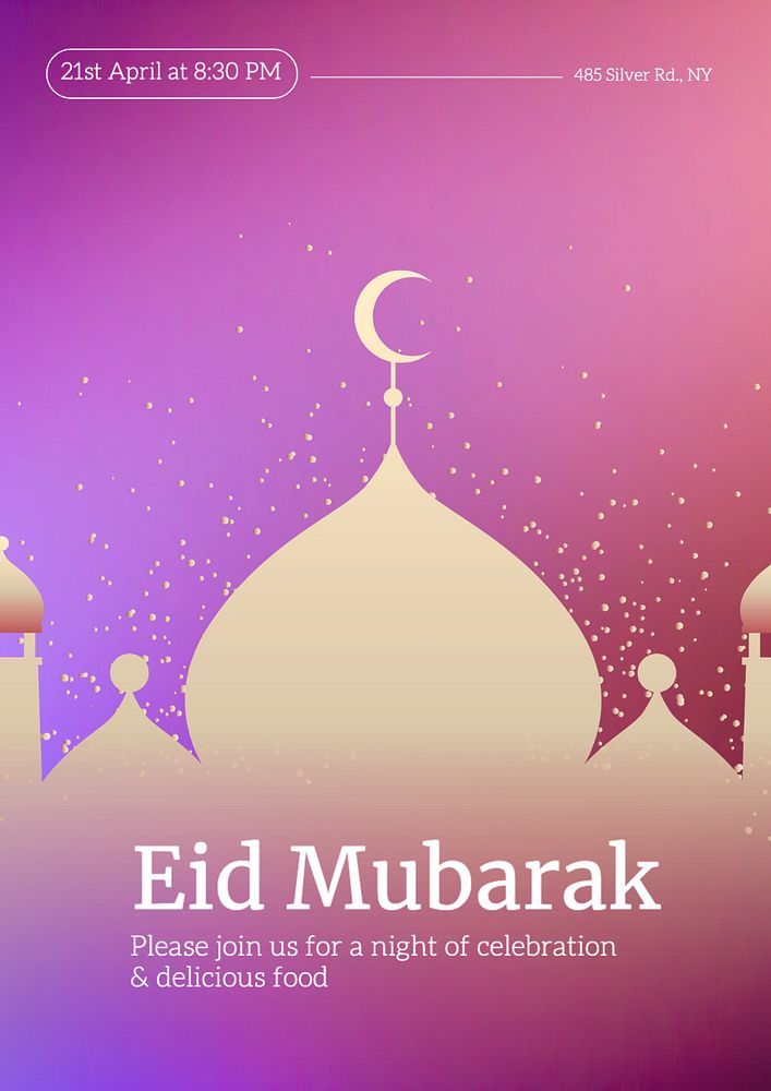 Eid Mubarak poster template, editable text and design