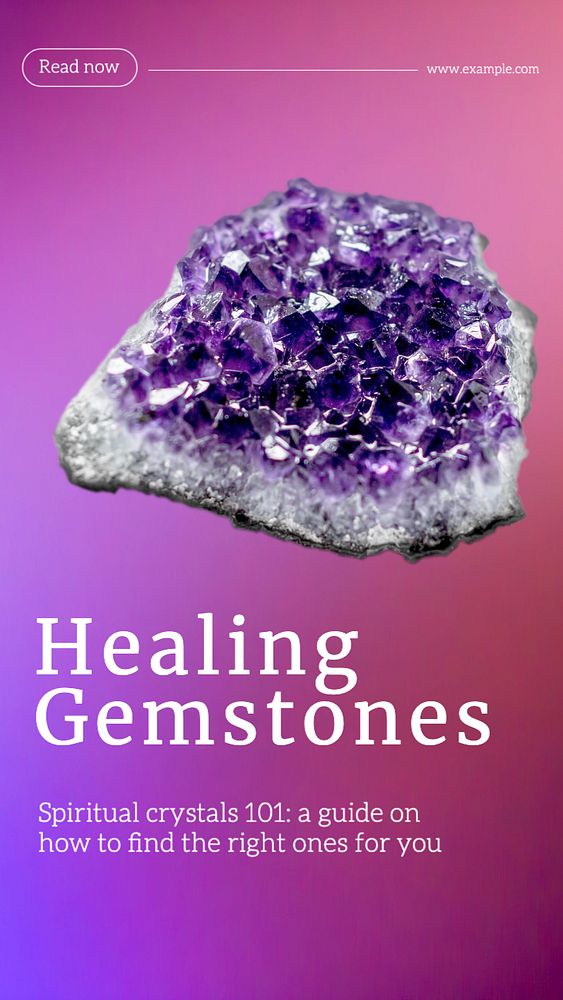 Healing & spiritual gemstones Instagram story template, editable text