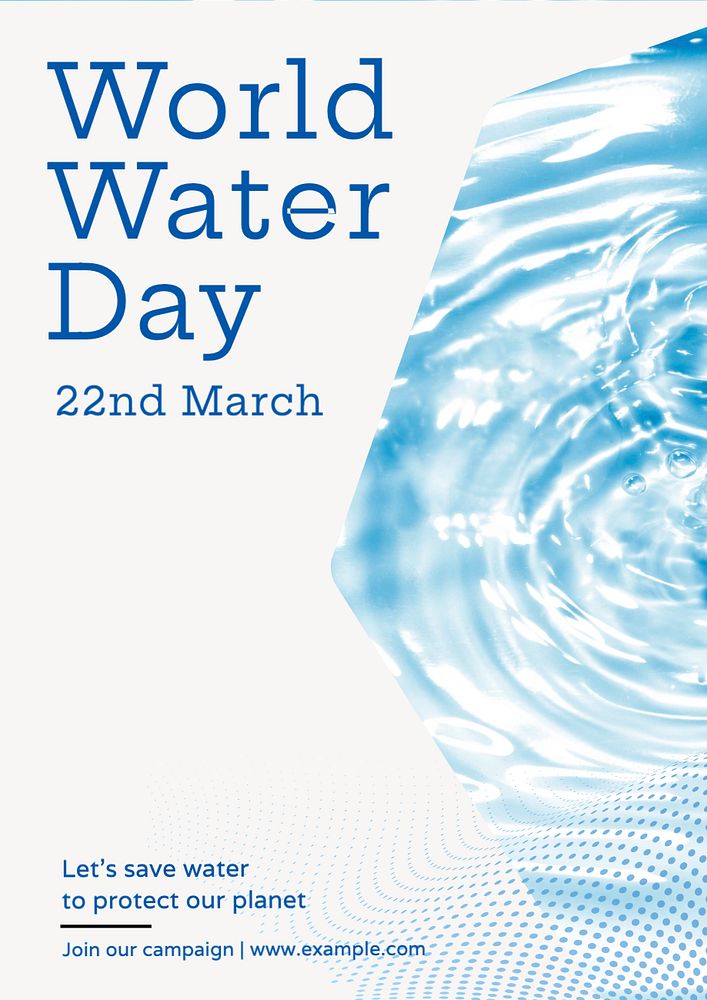 World water day poster template, editable text and design