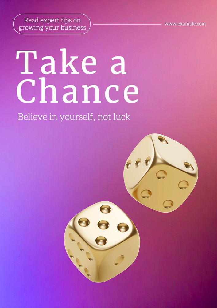 Take a chance poster template, editable text and design