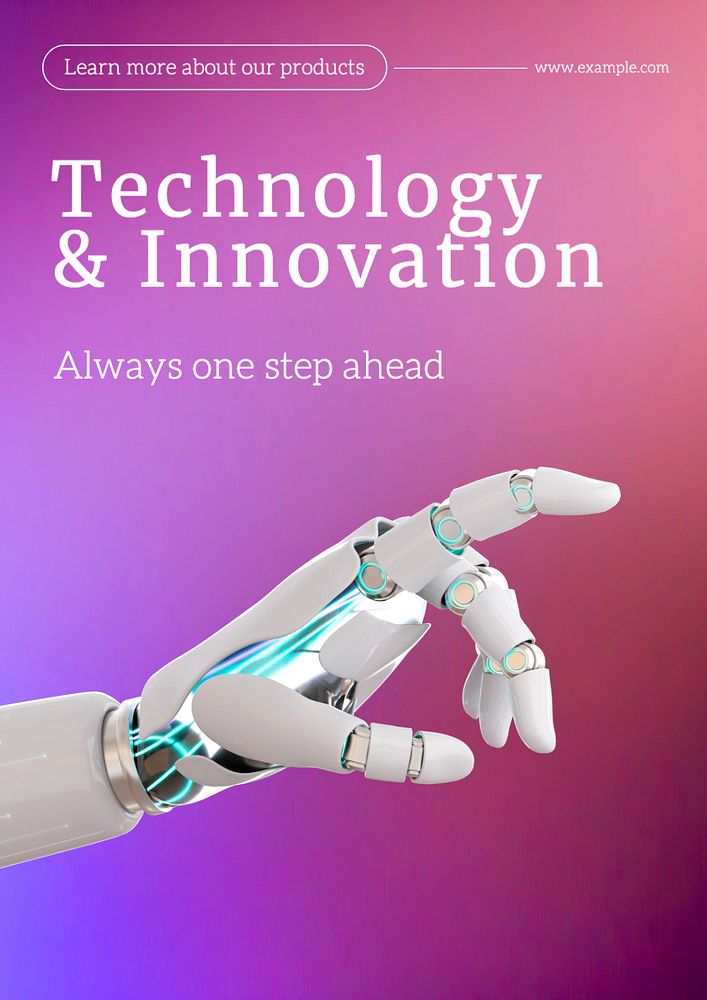 Technology & innovation poster template, editable text and design