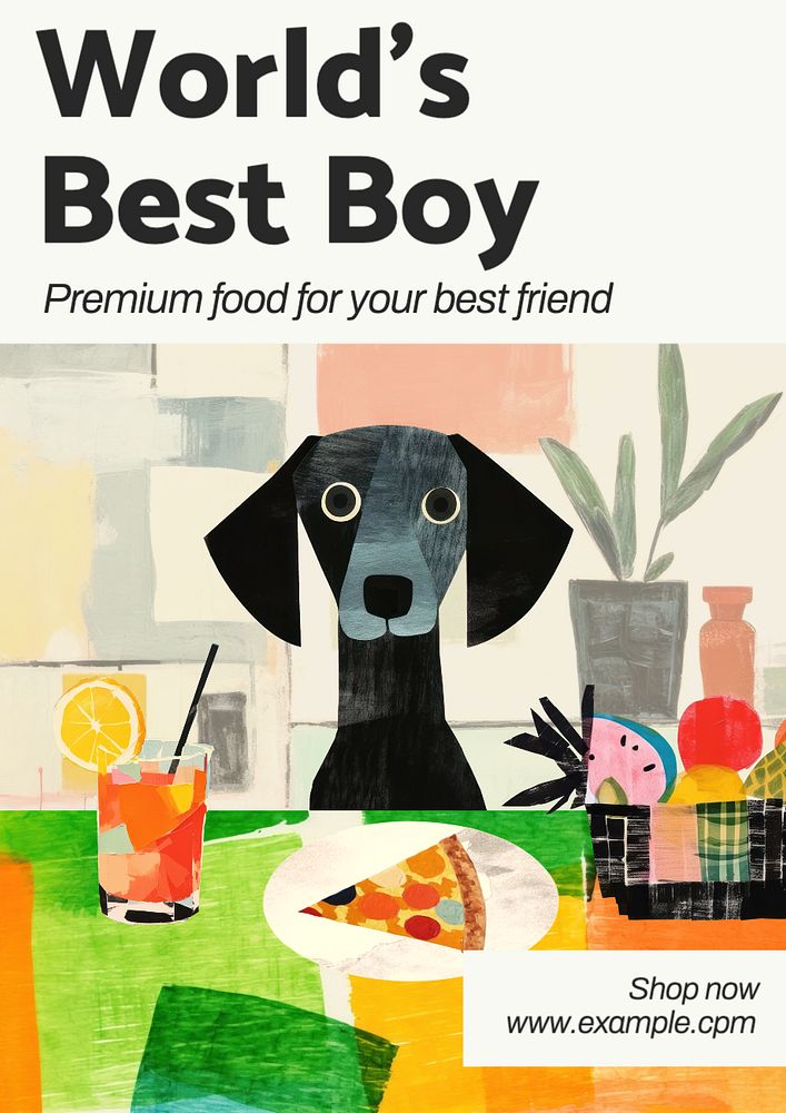 Best boy poster template, editable text and design