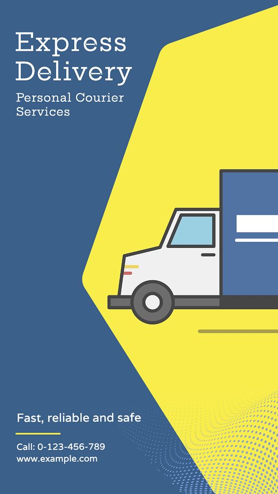 Courier services Instagram story template, editable text