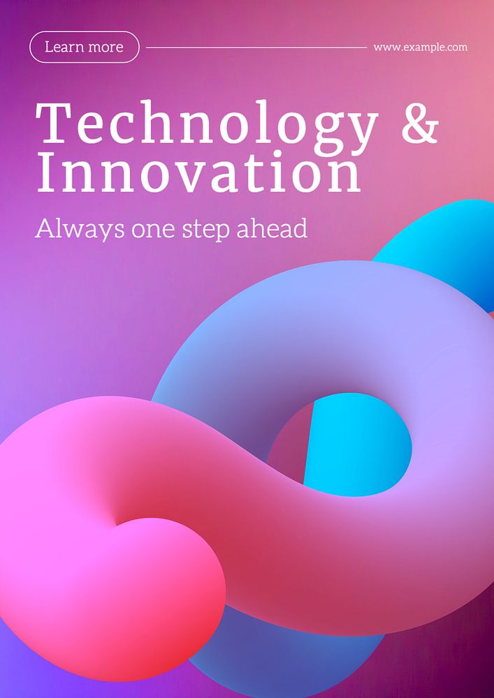 Technology & innovation poster template, editable text and design