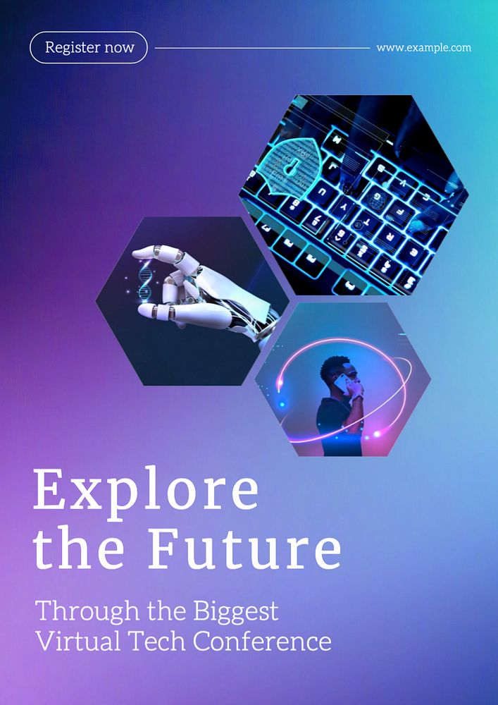 Explore the future poster template, editable text and design