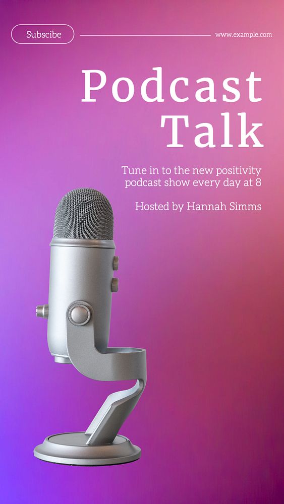 Podcast talk Instagram story template, editable text