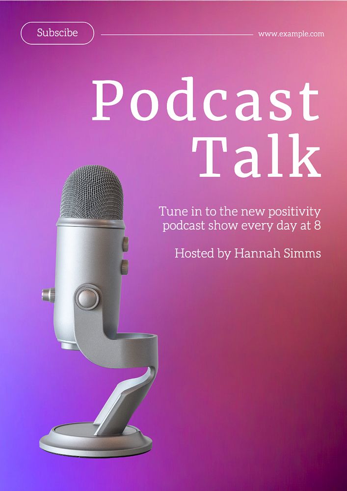 Podcast talk poster template, editable text and design