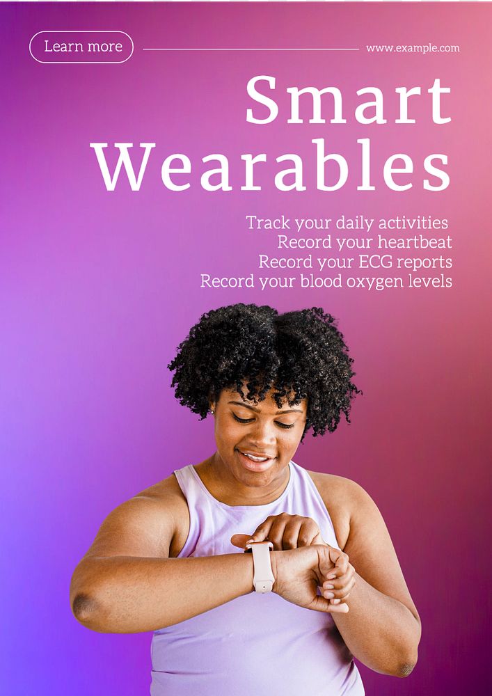 Wearables poster template, editable text and design