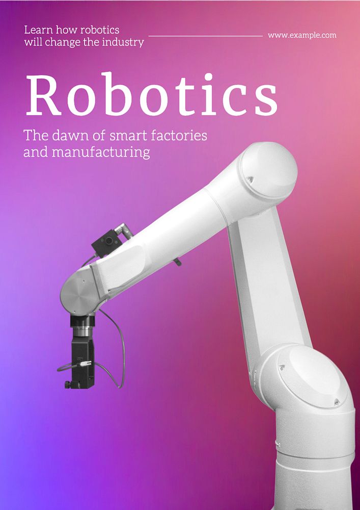 Robotics and manufacturing poster template, editable text and design