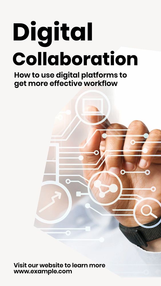 Digital collaboration Instagram story template, editable text