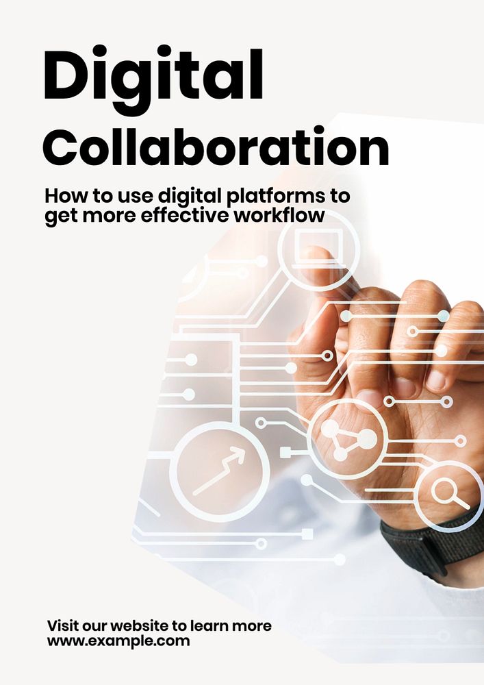 Digital collaboration poster template, editable text and design