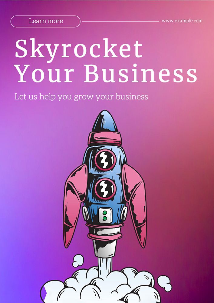 Skyrocket your business poster template, editable text and design