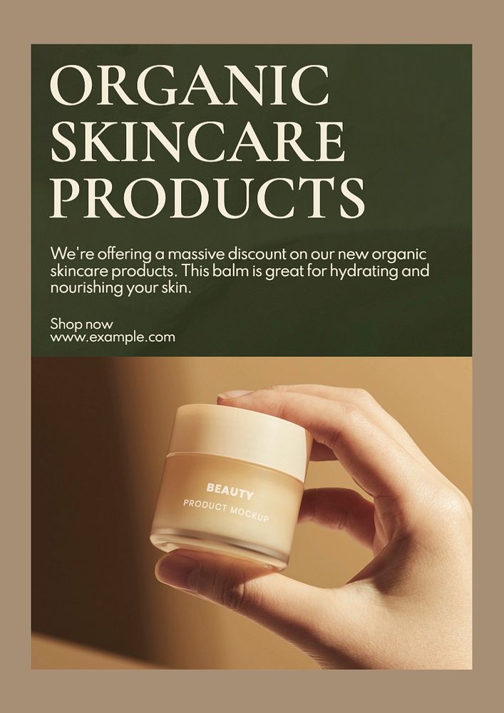 Skincare business poster template, editable text and design