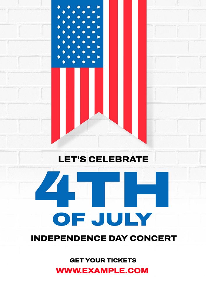 4th of July poster template, editable text and design