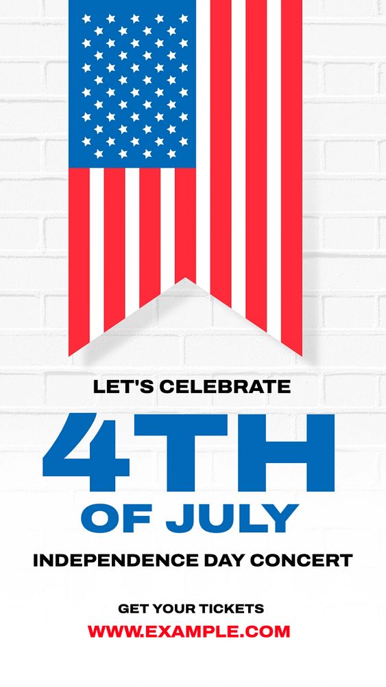 4th of July Facebook story template, editable design