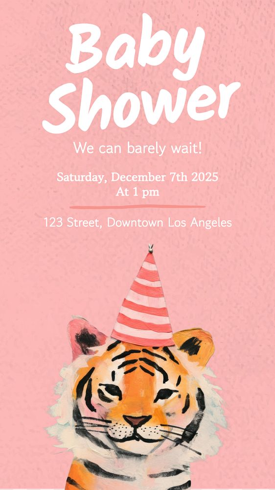 Baby shower Instagram story template, editable text