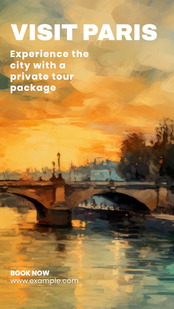 Paris private tour Instagram story template, editable text