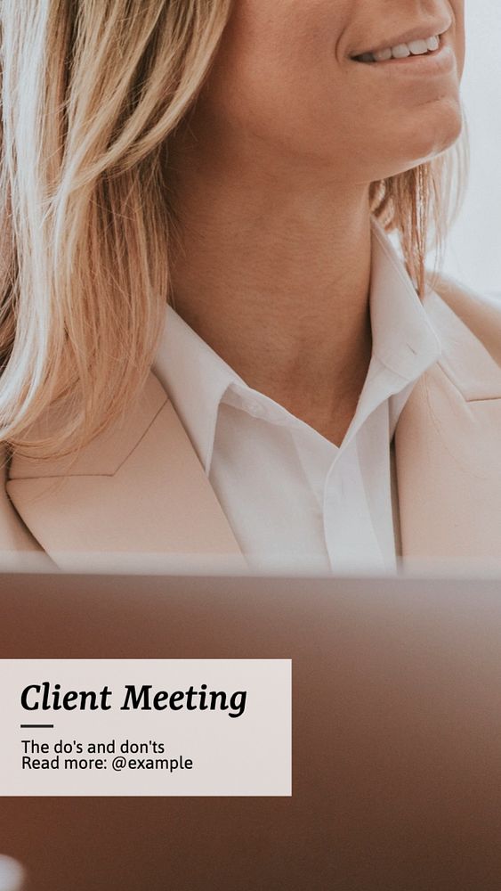 Client meeting Facebook story template, editable design