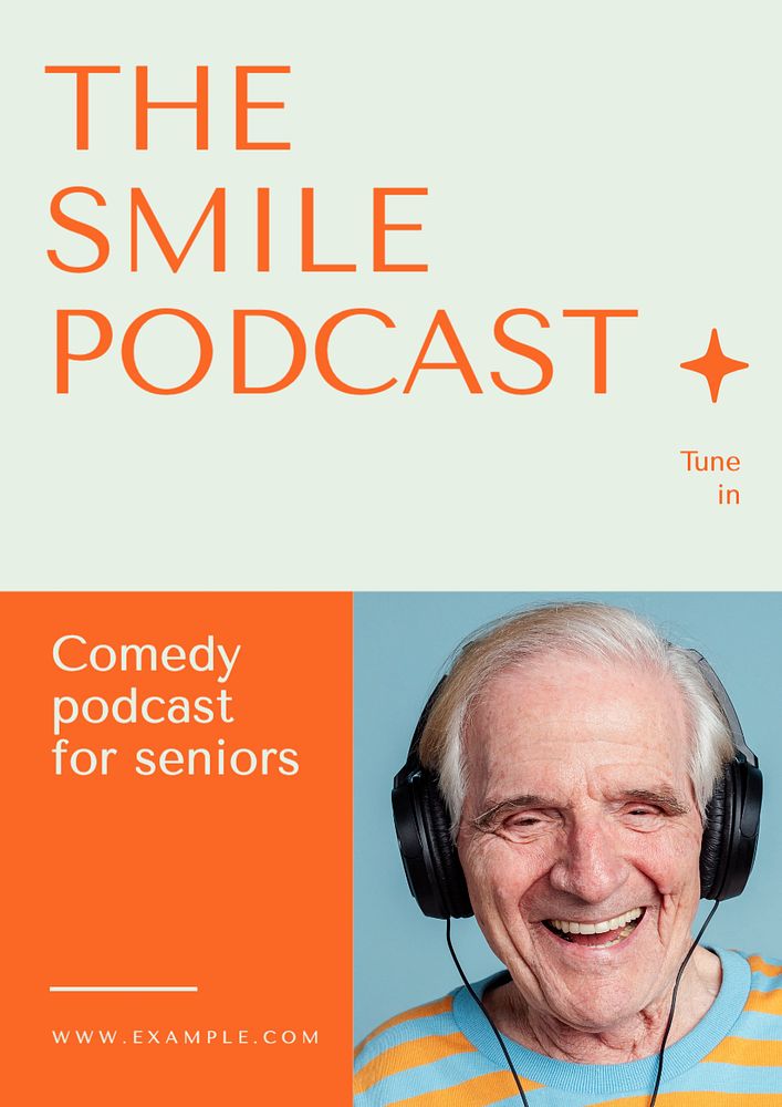 Comedy podcast poster template, editable text and design