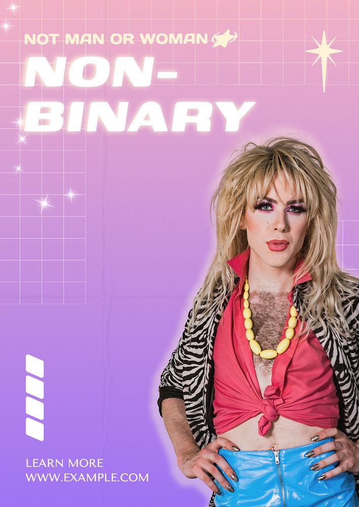 Nonbinary poster template, editable text and design