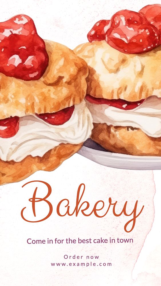 Bakery  Instagram story template, editable text