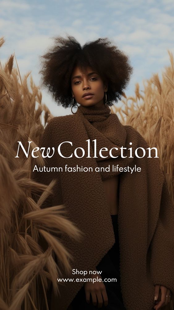 New fall collection Instagram story template, editable text