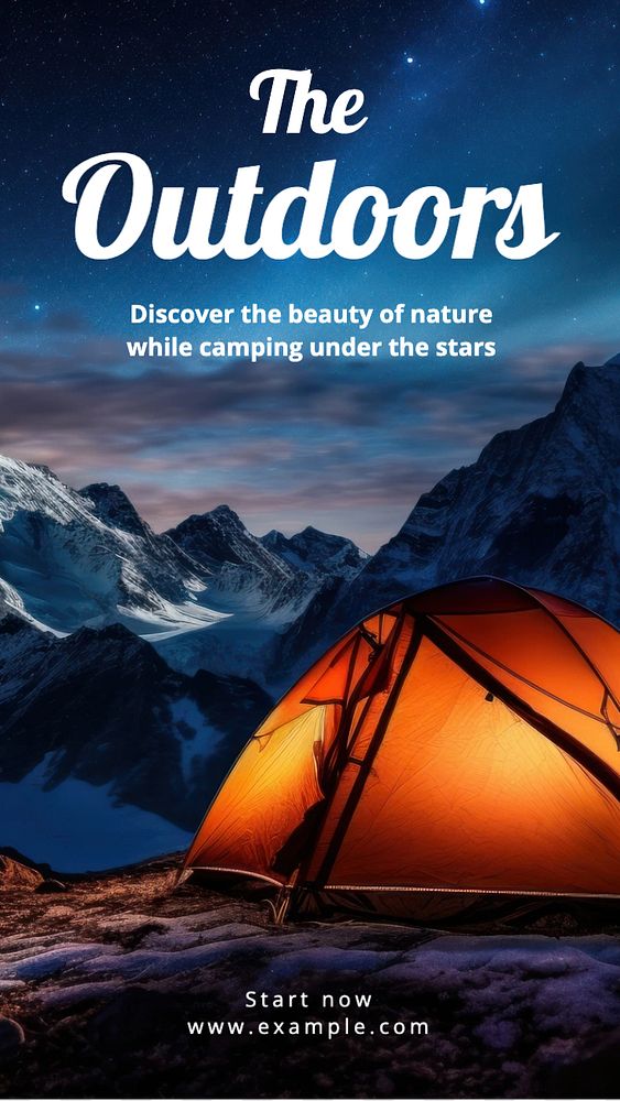 Outdoor camping Instagram story template, editable text