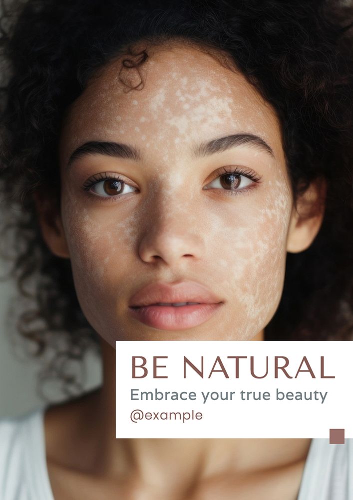 Natural beauty poster template, editable text and design