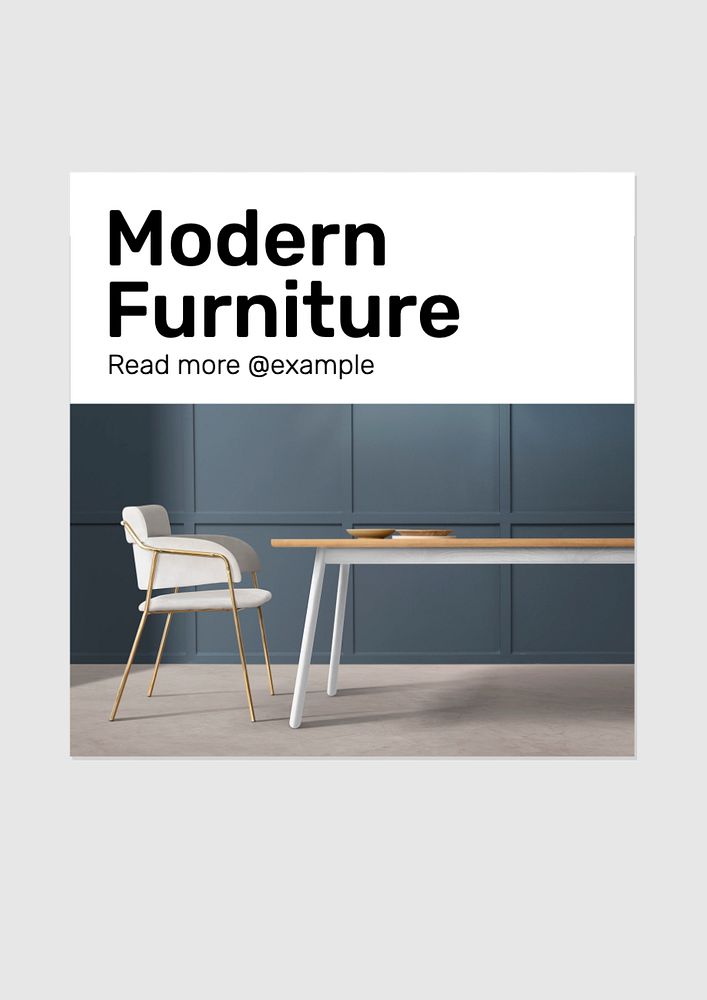 Furniture poster template, editable text and design