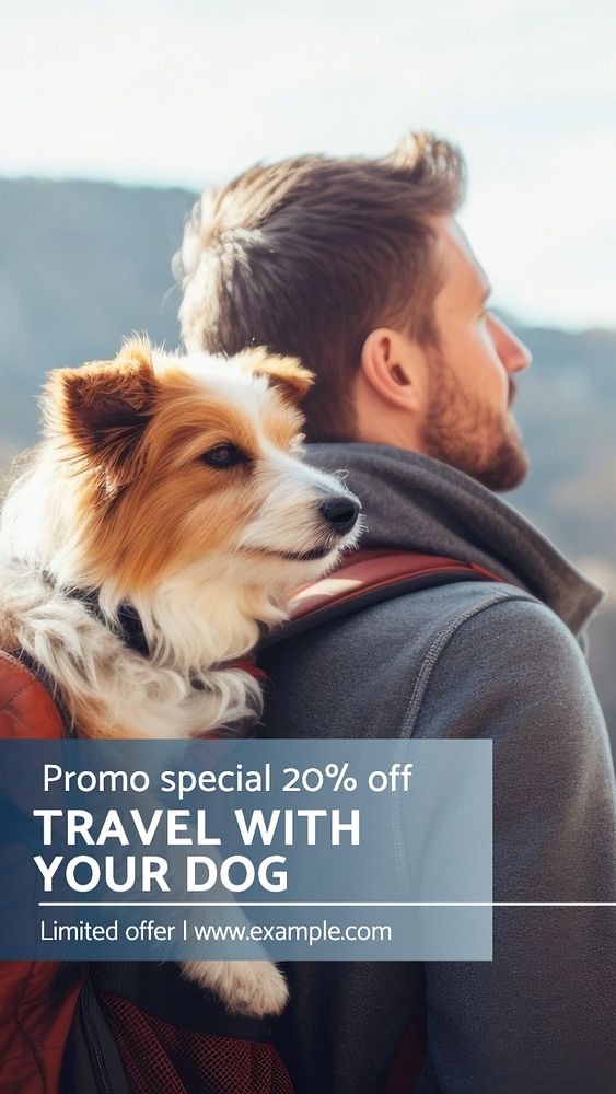 Traveling with pets Instagram story template, editable text