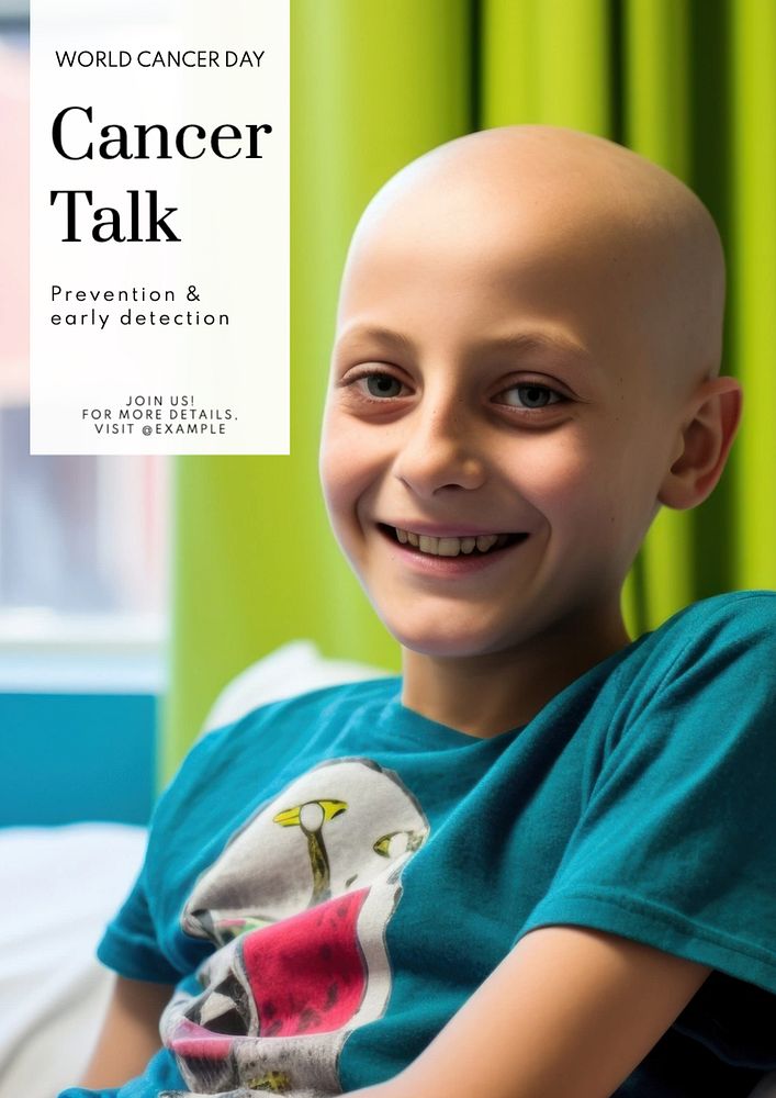 Cancer talk poster template, editable text and design