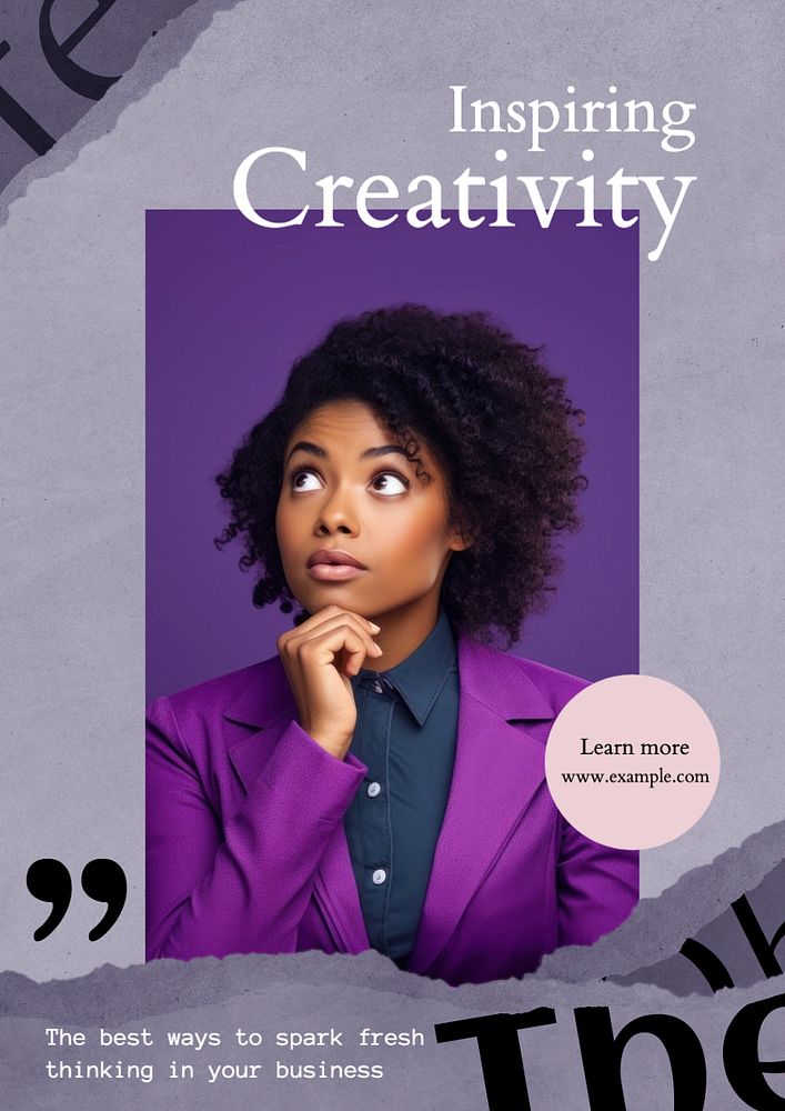 Inspiring creativity poster template, editable text and design