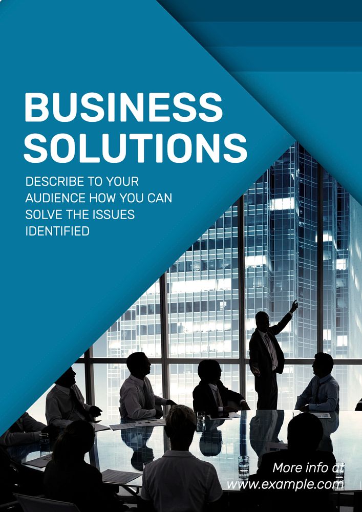 Business solutions poster template, editable text and design