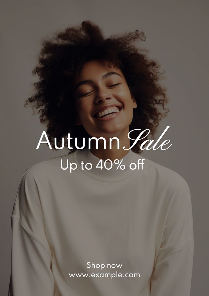 Autumn sale poster template, editable text and design