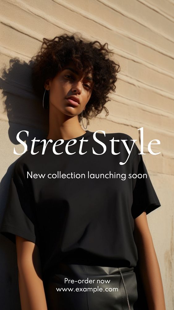 Street style Instagram story template, editable text