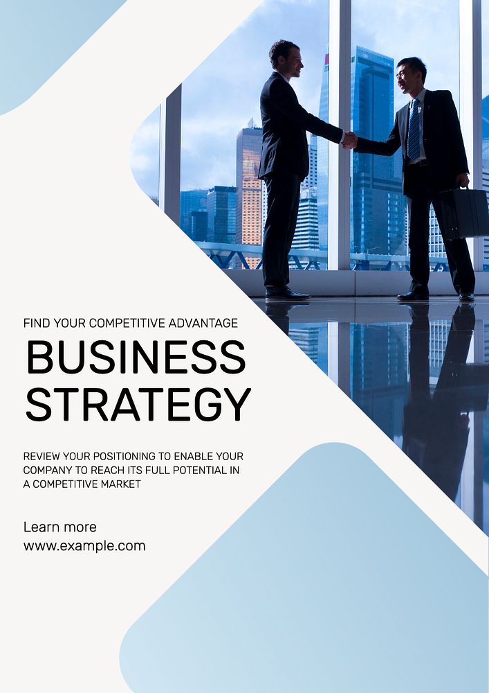 Business strategy poster template, editable text and design