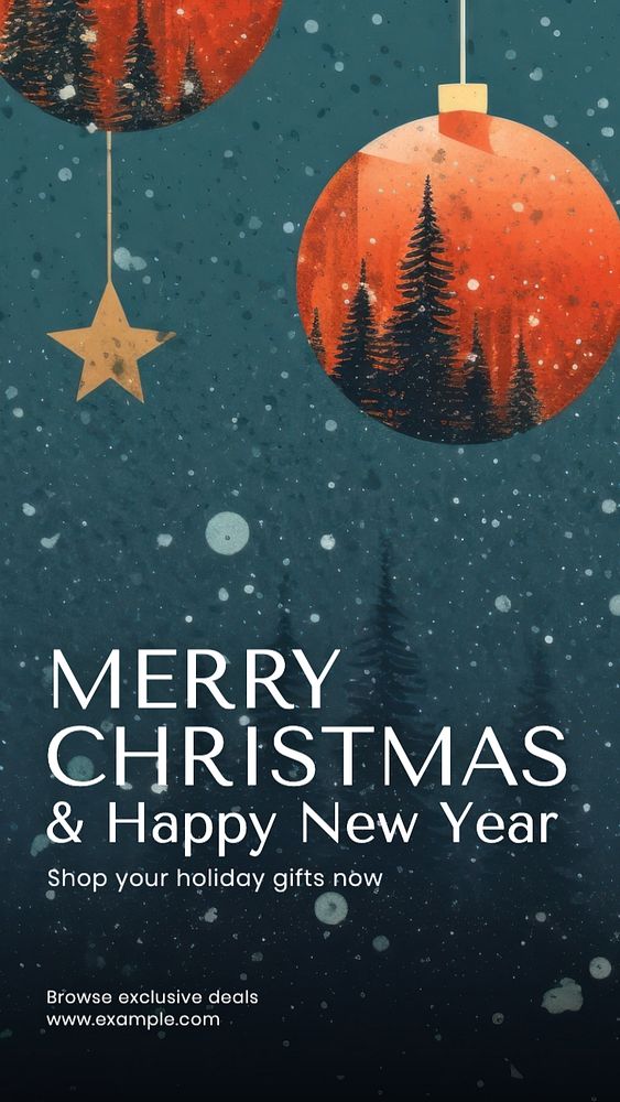 Merry christmas Instagram story template, editable text