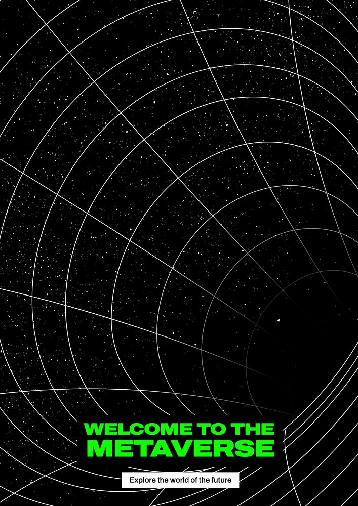 Metaverse poster template, editable text and design