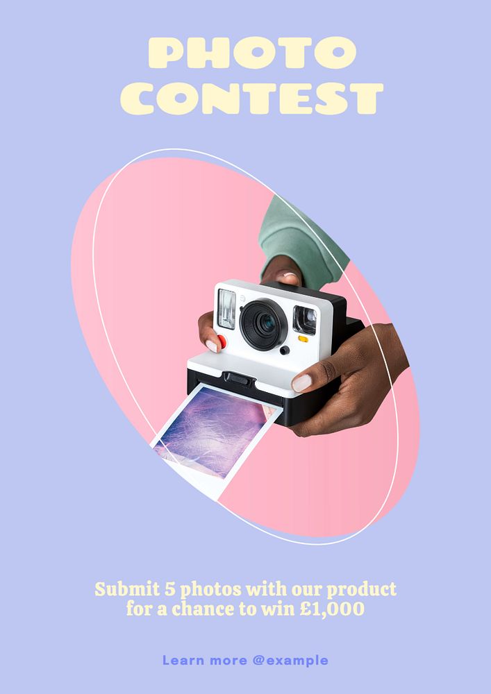 Photo contest  poster template, editable text and design