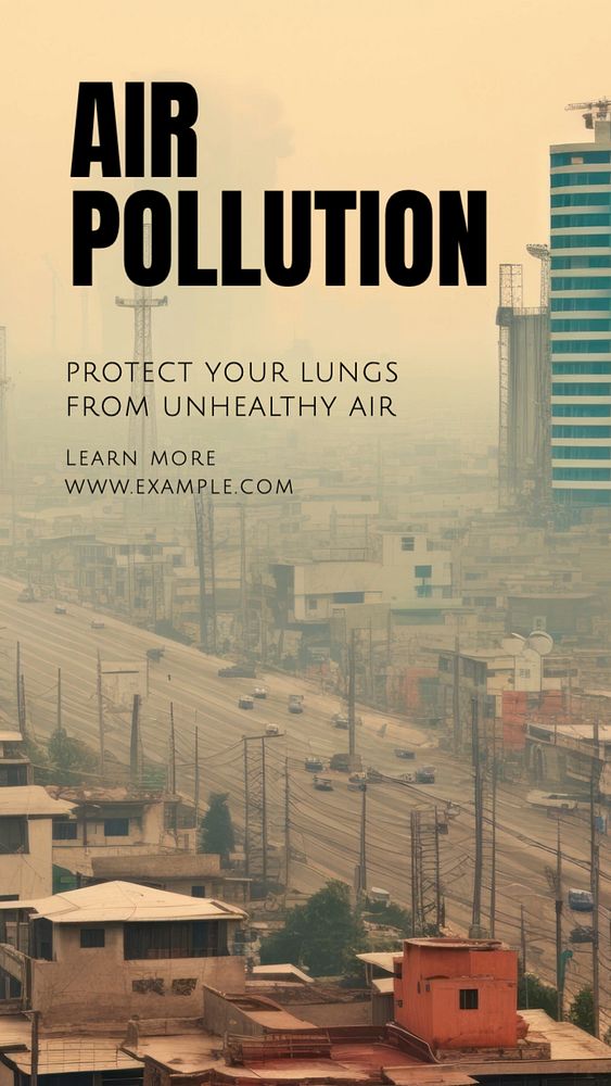 Air pollution Instagram story template, editable text