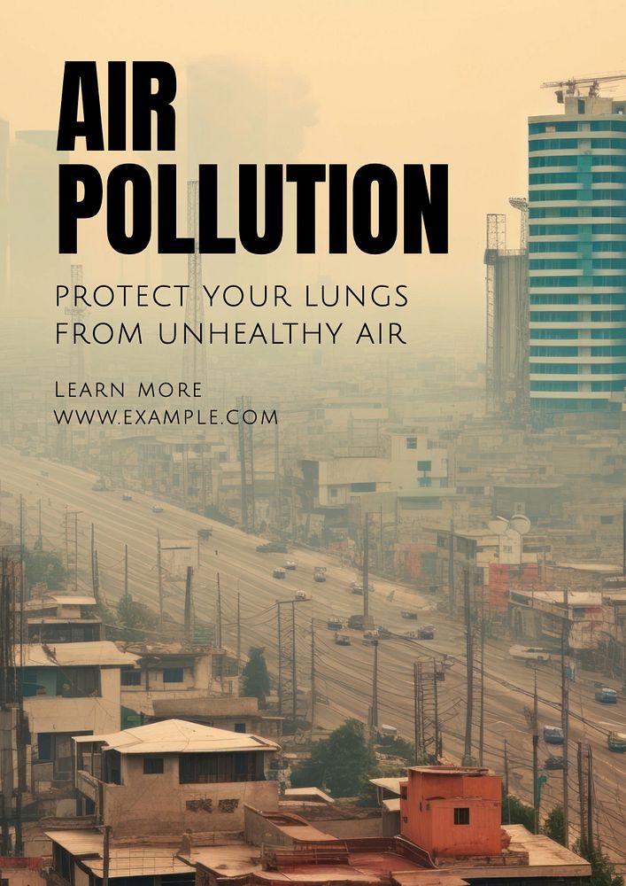 Air pollution poster template, editable text and design